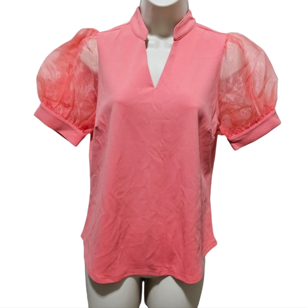 NWT Women's NY & Company 7th Avenue Salmon Blouse